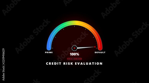 Credit risk evaluation gauge moving from prime to default