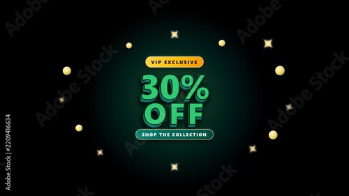VIP exclusive 30 percent off discount sale banner