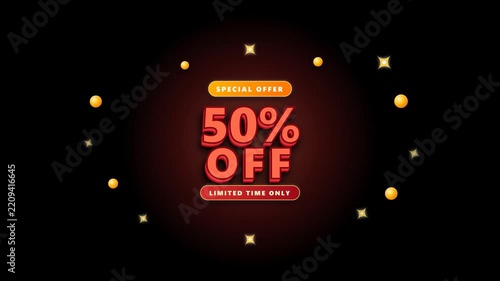 Special offer 50 percent off discount promotion banner
