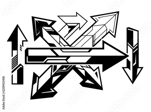 Multiple Directional Arrows Vector