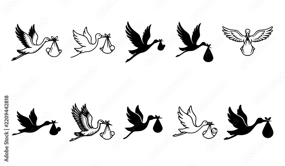 Fototapeta premium Hand Drawn Iris Flower Outline Vector Set with Botanical Variations