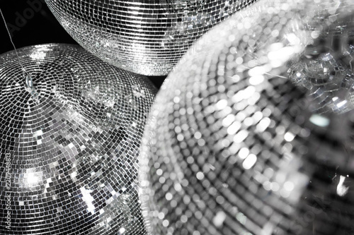 Disco mirrorball installation background creating party atmosphere