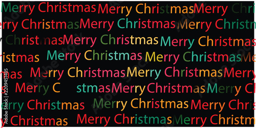 Merry christmas text pattern with red green and gold holiday typography.