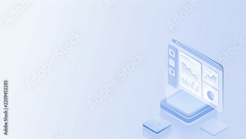 Data analytics dashboard illustrating financial growth and business performance with interactive charts and graphs