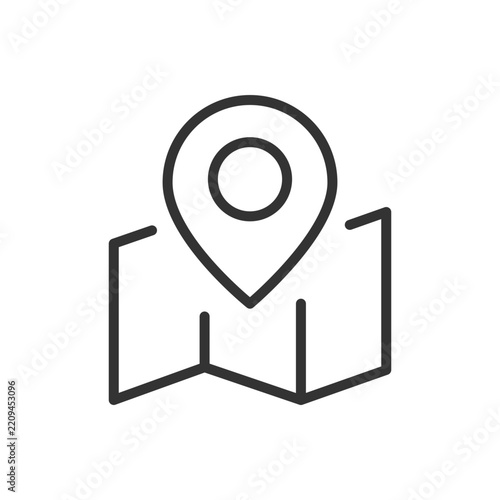 Map location pin icon representing navigation and geographical positioning