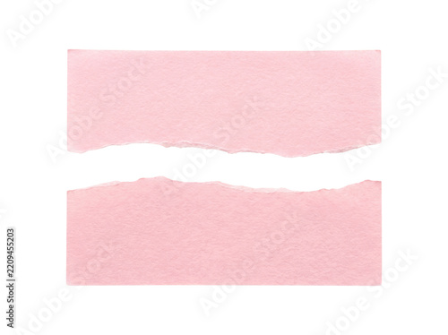 Light pink torn paper strips separated horizontally on transparent background for scrapbook layouts