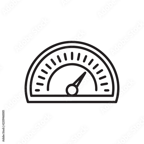 Simple speedometer gauge illustration with transparent background for design use