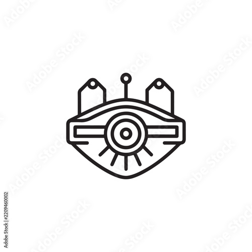 Surveillance camera eye with circuit board and sensor design illustration
