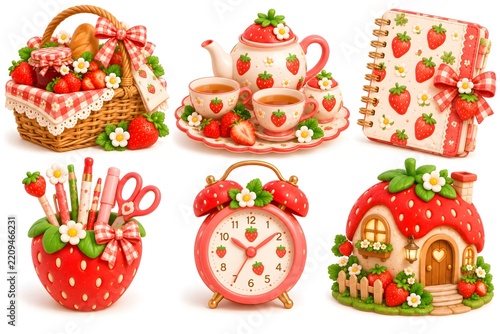 Cute 3D Strawberry Lifestyle and Home Decor Collection