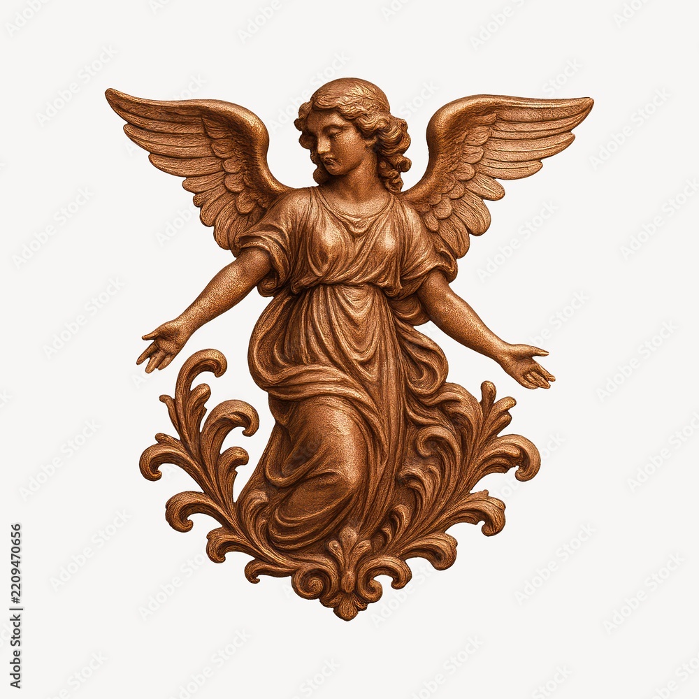 Obraz premium Elegant bronze angel sculpture design.