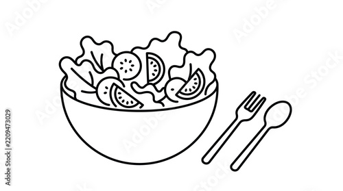 Healthy salad bowl with fork illustrating balanced nutrition for wellness campaigns