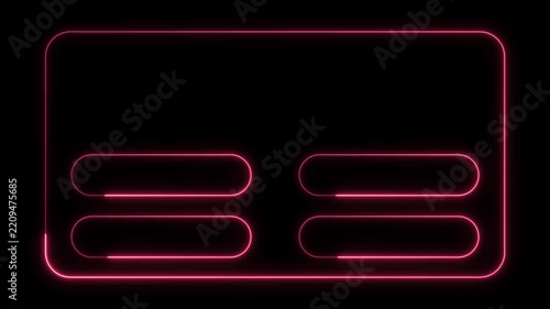 Neon Light Quiz Layout with Question and Option Frames with Changing Color Effect