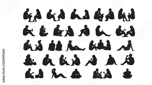 Sitting People Silhouette Set for Architecture