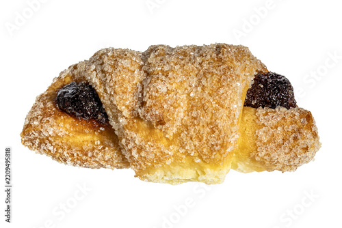 Fresh baked fruit pastry with caramelized crust and crystal sugar topping