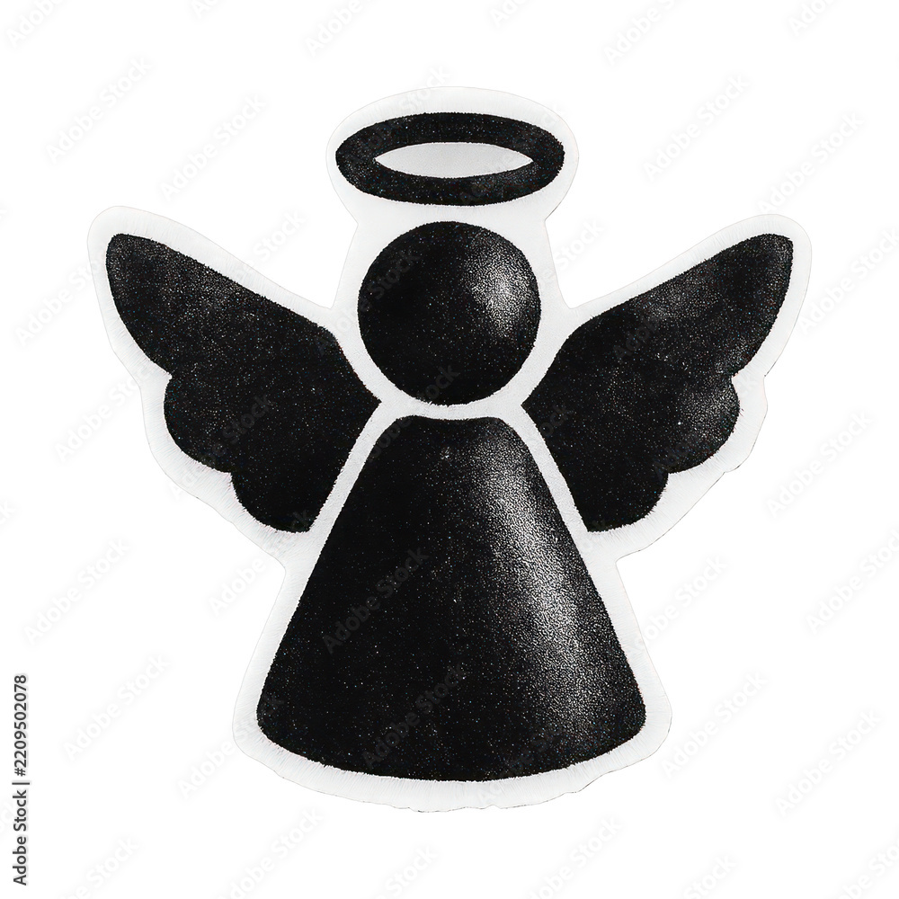 Obraz premium PNG Minimalist black angel silhouette