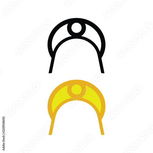 Simple Golden Tiara Vector Line Icon