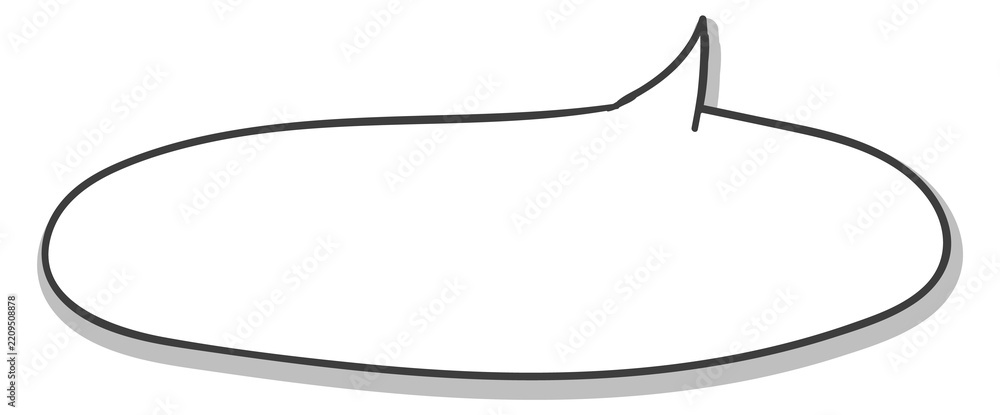 Fototapeta premium Hand drawn speech bubble. Comic doodle cloud