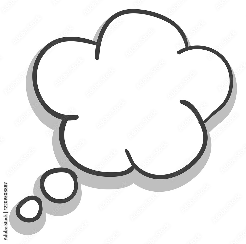 Obraz premium Thought cloud line template. Dialog speech bubble