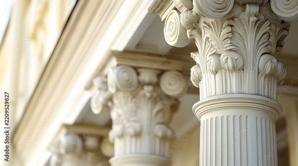 Fototapeta premium Classical architecture elements with decorative columns.