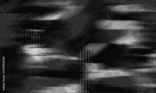 Black White Radial Halftone Dot Pattern