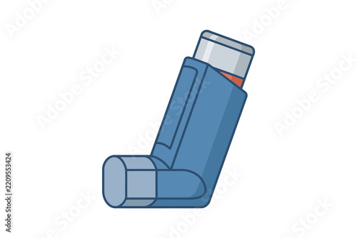 Asthma Inhaler Vector Illustration