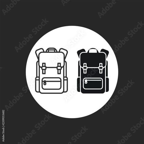 Two backpacks standing side by side