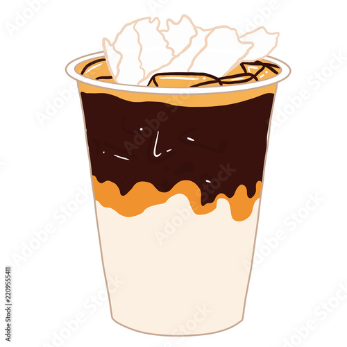 Iced Coffee with Coconut Illustration