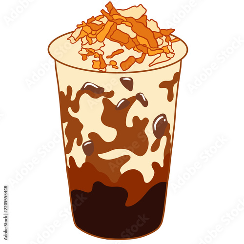 Coconut Cream Iced Coffee Illustration
