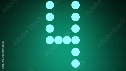 Light Spheres Arranged Into a Number One Shape on a Teal Gradient