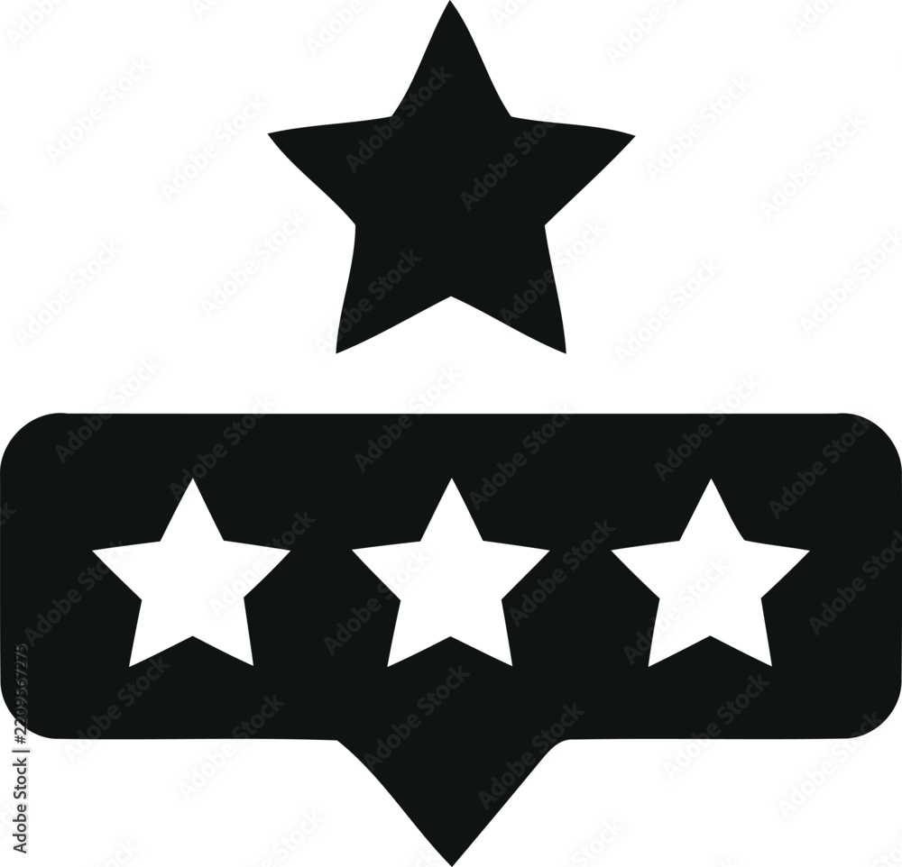 Obraz premium Military rank insignia featuring one star above three stars on a black background