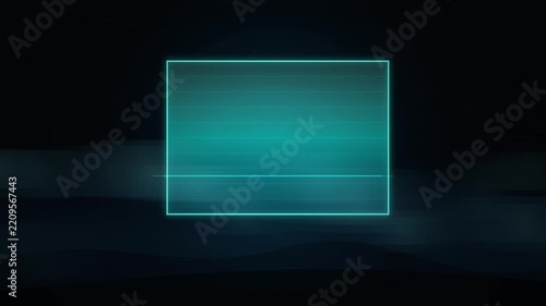 Abstract Neon Glowing Frame Background with Glitch Effect