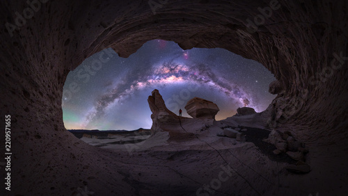 Milky Way above pumice field in Catamarca, Argentina