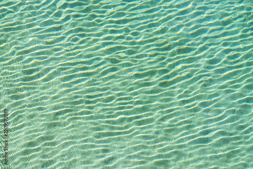 Turquoise water surface with rippling wave pattern