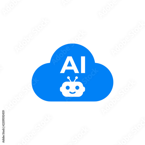 Artificial intelligence cloud icon illustration