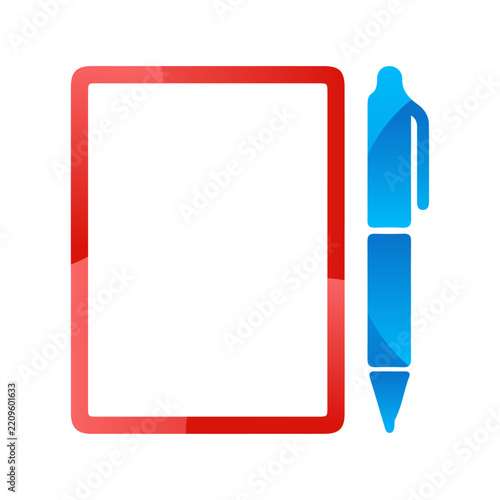 Notebook Pen Writing Stationery Icon