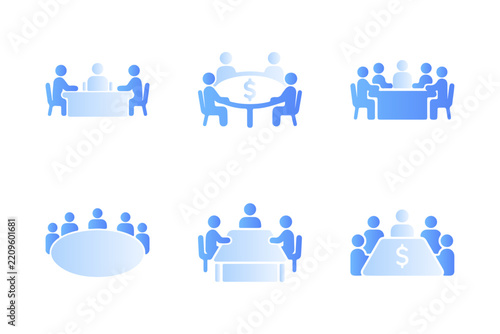 People teamwork community with a desk logo and icon design