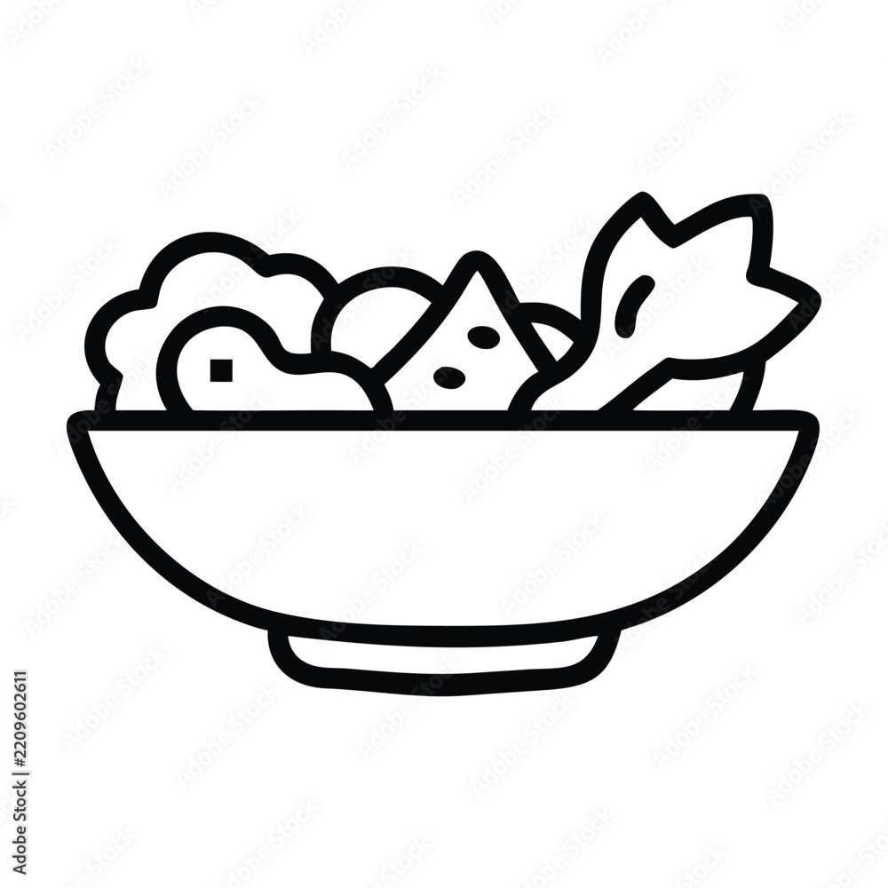 Fototapeta premium Healthy organic mixed vegetable salad in bowl isolated on plain white background art.
