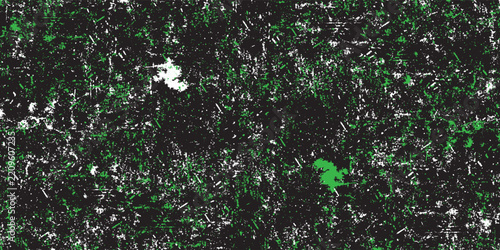 Abstract green and white distressed grunge texture background, vector illustration dark black background.