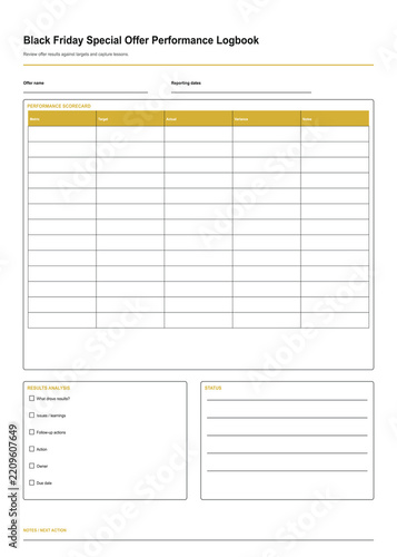 Black Friday Special Offer Performance Printable Template