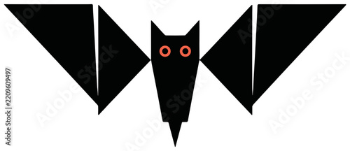 Abstract bat illustration with red eyes for Halloween theme  