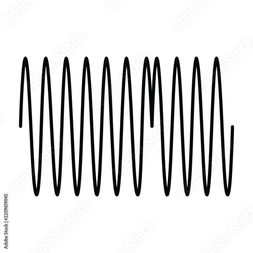 Black wavy line pattern on white background abstract design element