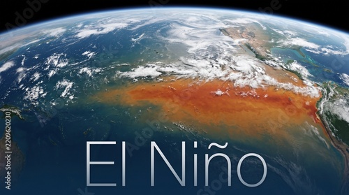 El Nino Weather Phenomenon Affecting Earths Oceans and Atmosphere From Space View