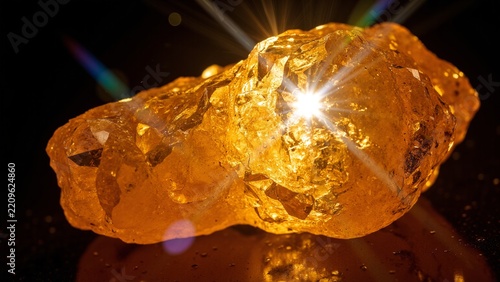 Golden Crystal Diamond Close-Up
