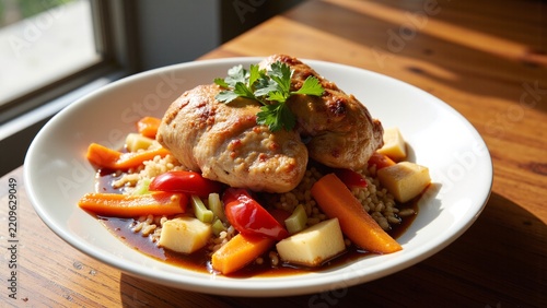 Yurinji Chicken with Colorful Vegetables
