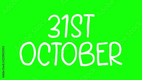 31st October Hand Drawn Scribble Overlay with Green Background