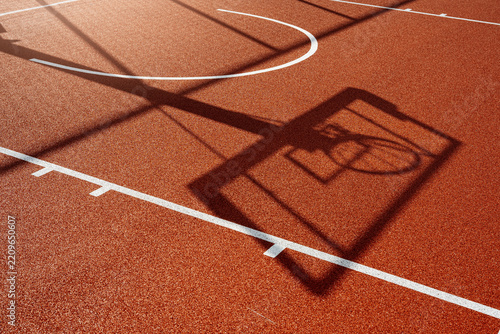 Details of brand new outdoors basketball court
