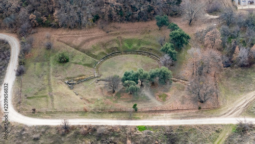 Fotografie Aerial view of the ancient Palace of Aigai, birthplace of Philip II and Alexande