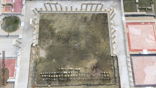 Fotografie Aerial view of the ancient Palace of Aigai, birthplace of Philip II and Alexande