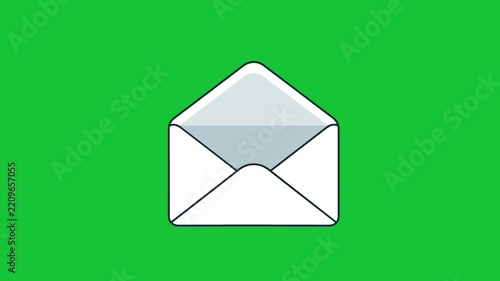 White open envelope paper mail icon.