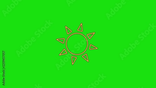 Sun icon representing solar energy and summer weather conditions.